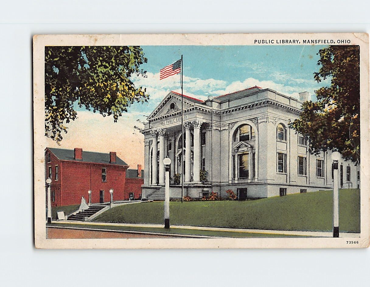 Postcard Public Library Mansfield Ohio USA