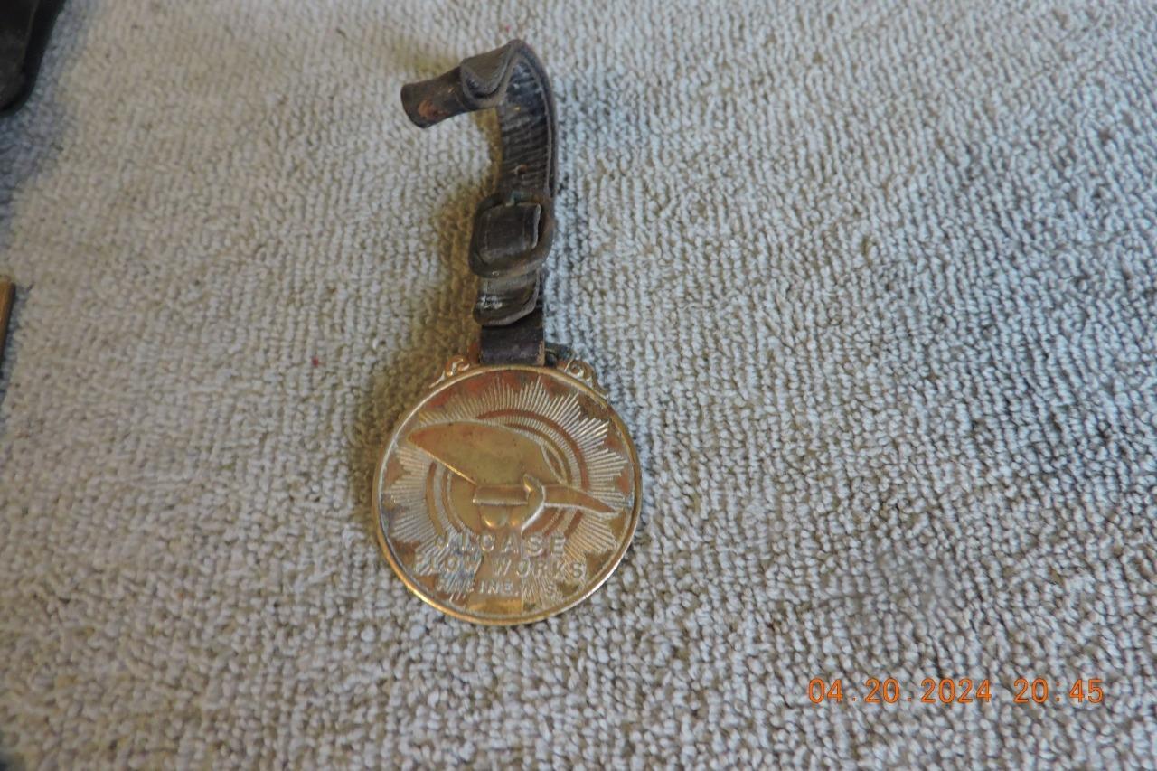 Antique J.I Case Plow Works Pocket Watch Fob Hand holding Plow Racine Wis