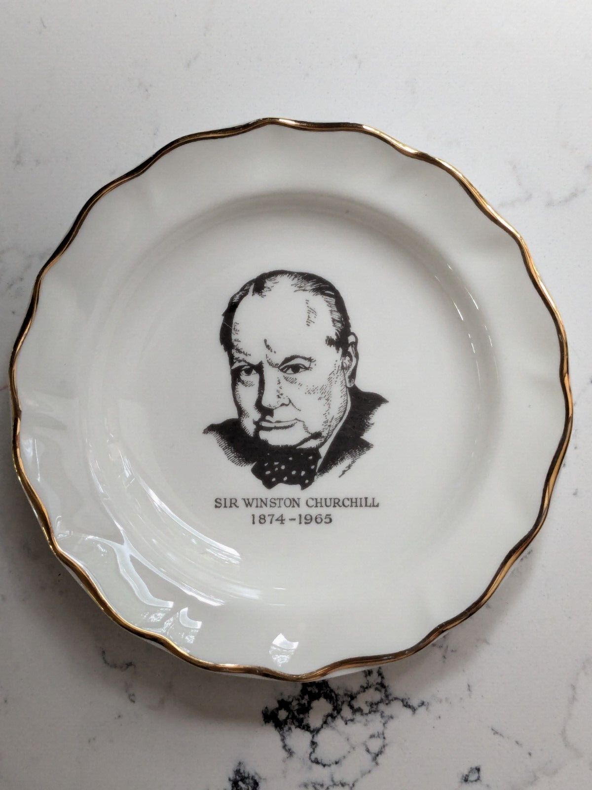 Sir Winston Churchill 1874-1965 Small Bone China Dish - Made in  England