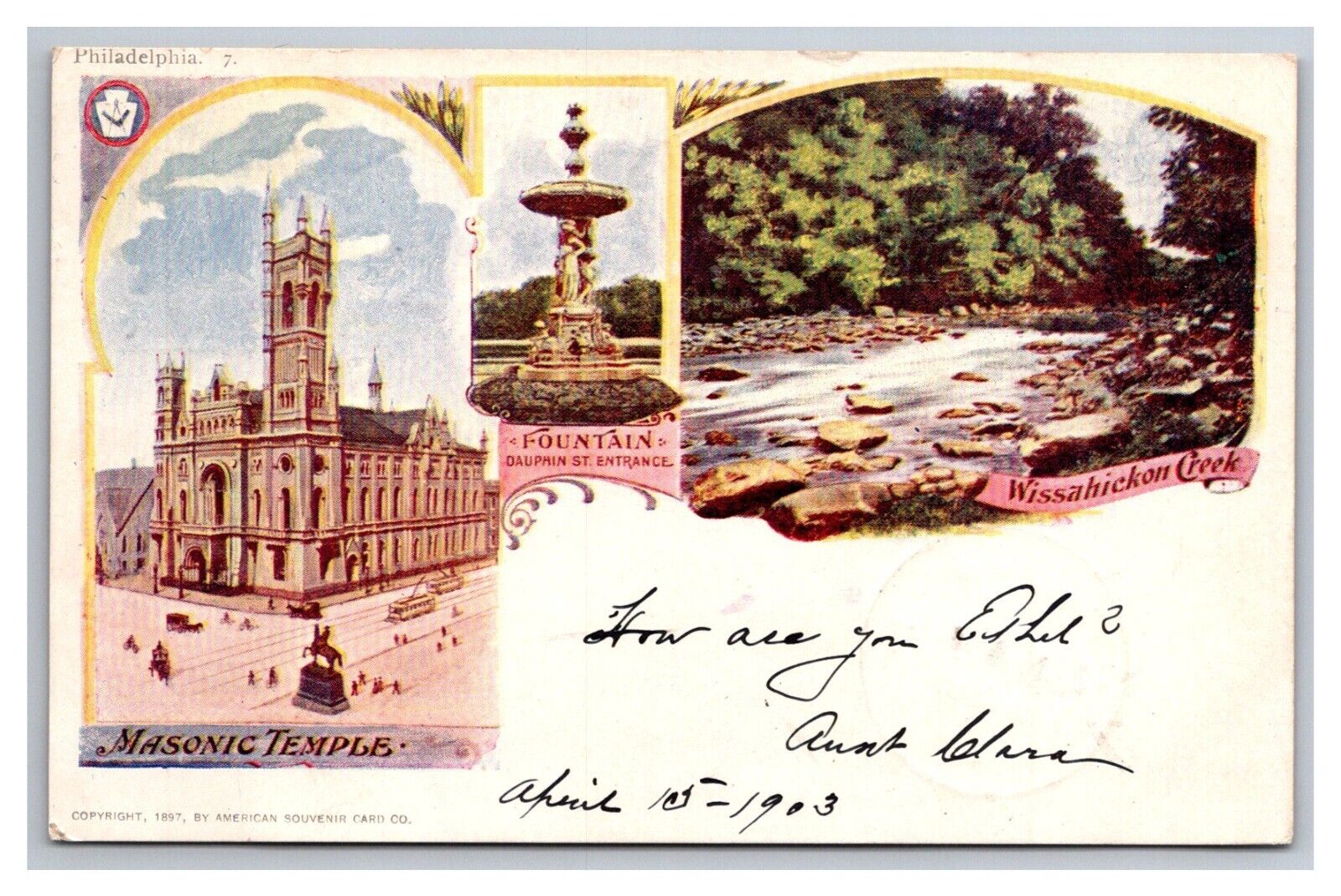 Postcard Philadelphia Pennsylvania Multiview 1903 Masonic Temple
