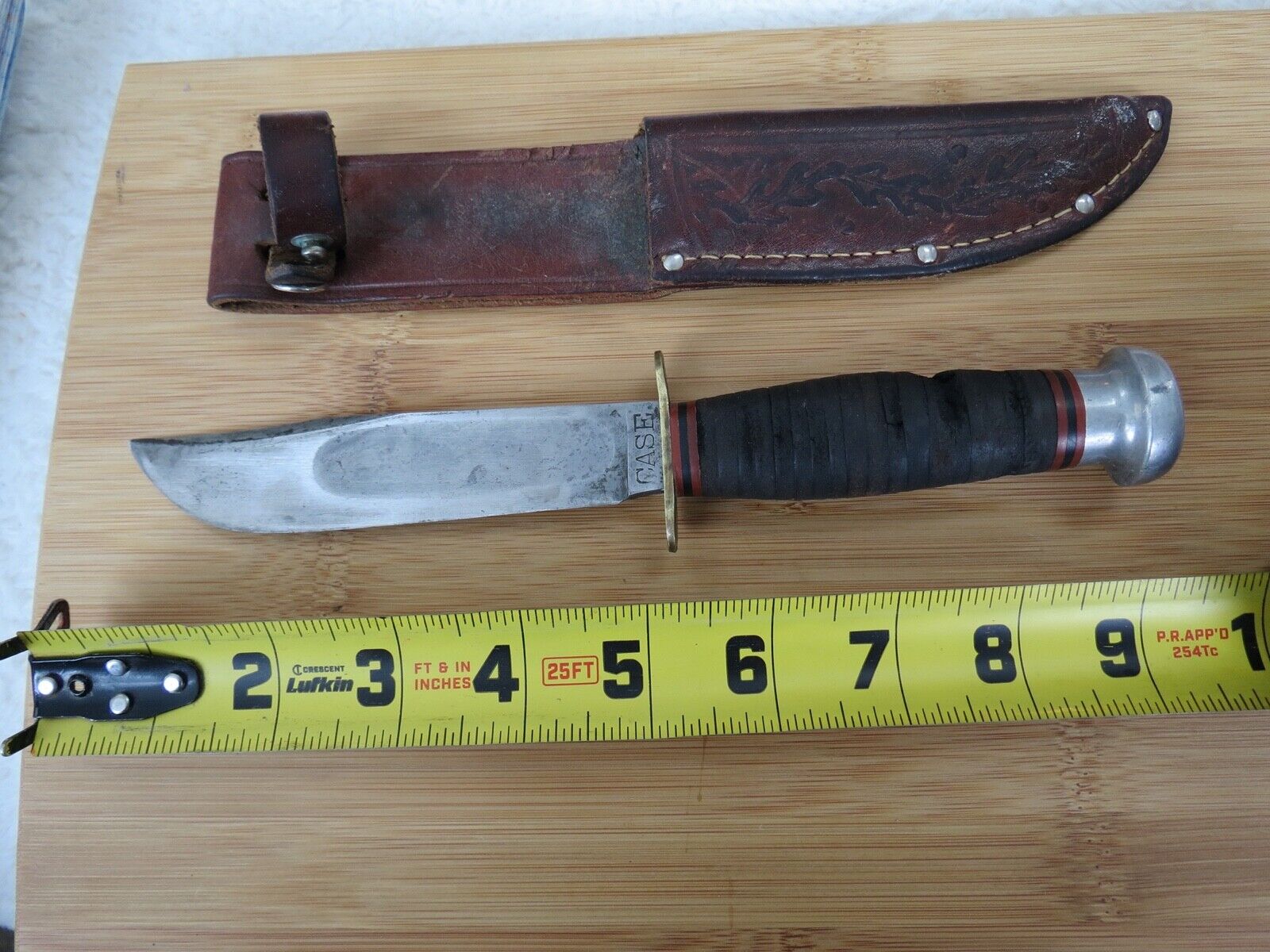 Case 1940s hunting knife with sheath (lot#16437)