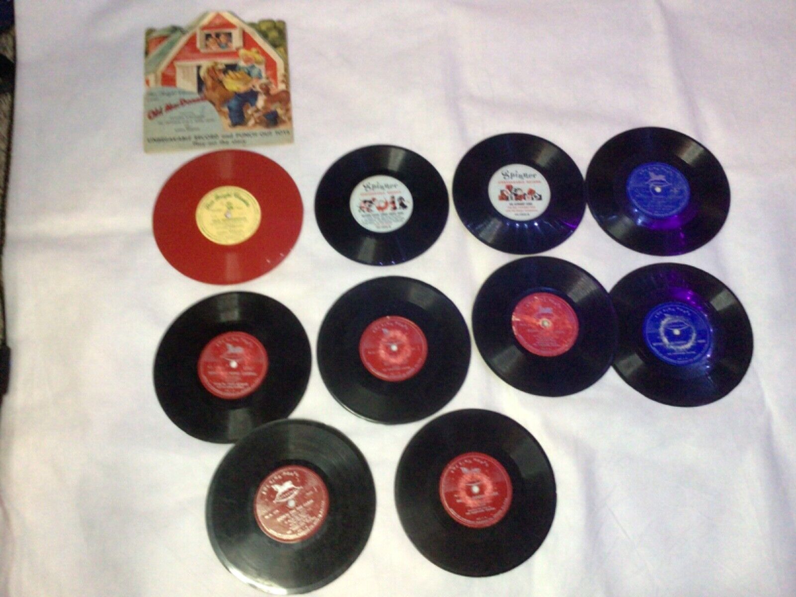 Lot (10) vintage 1950s Old MacDonald, Spinner, Rocking Horse Children\'s Records