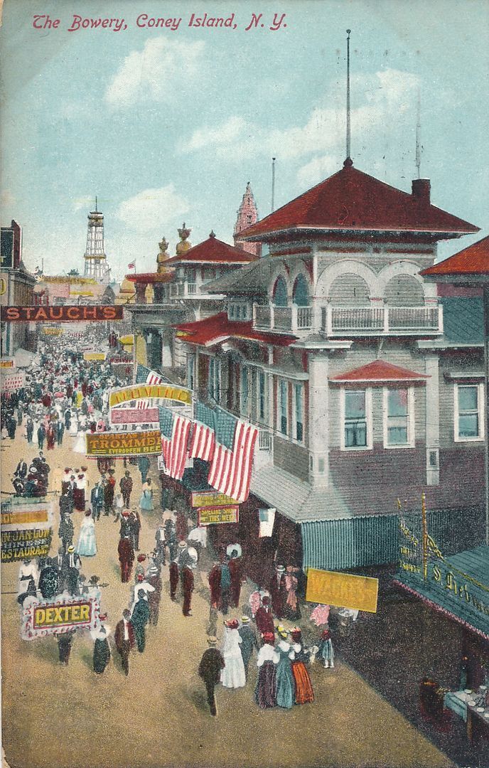 BROOKLYN NY - Coney Island The Bowery Postcard - 1910