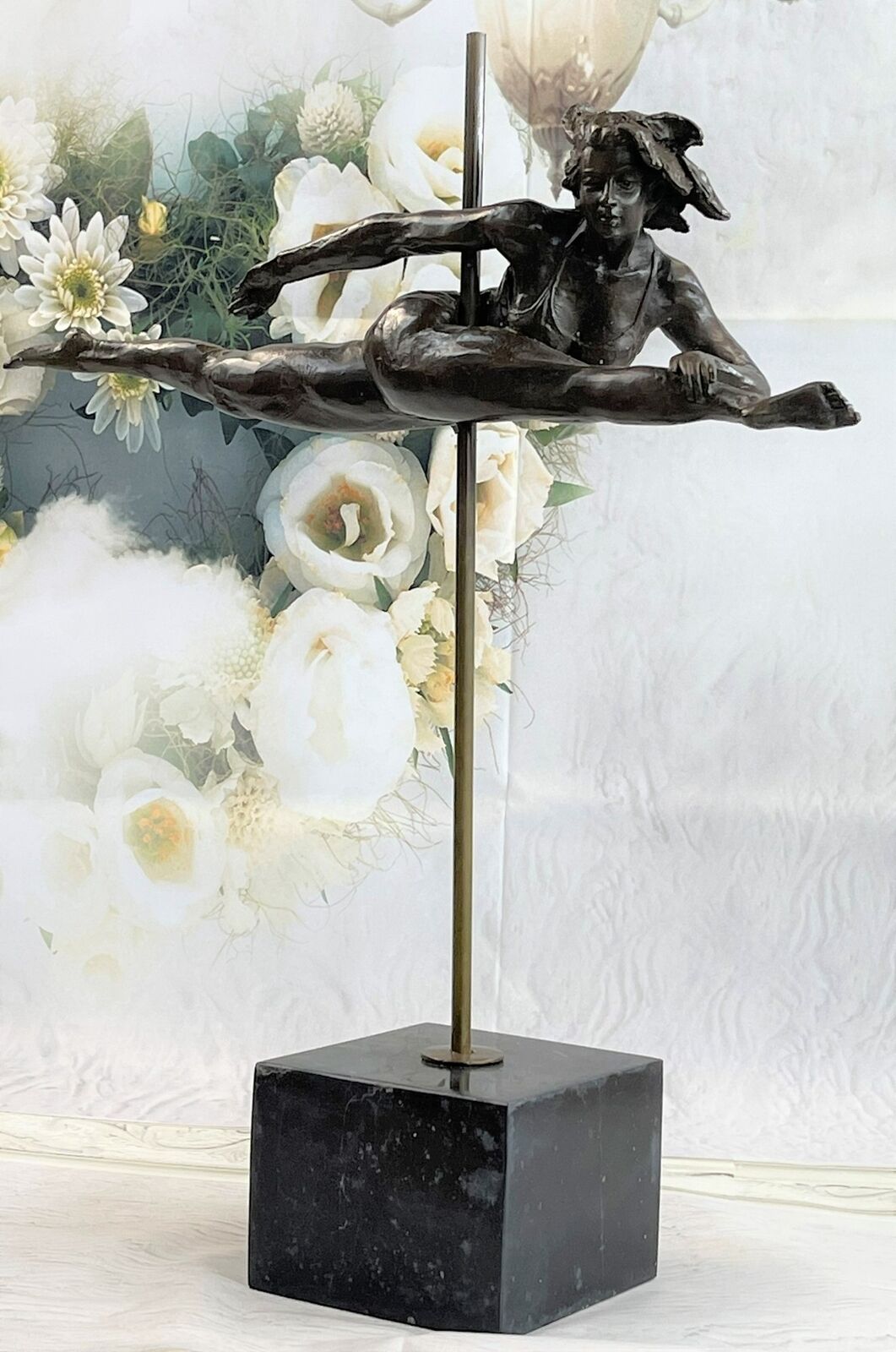 Art Deco / Contemporary Olympian / Gymnast /Nude Female Bronze Statue Sculpture