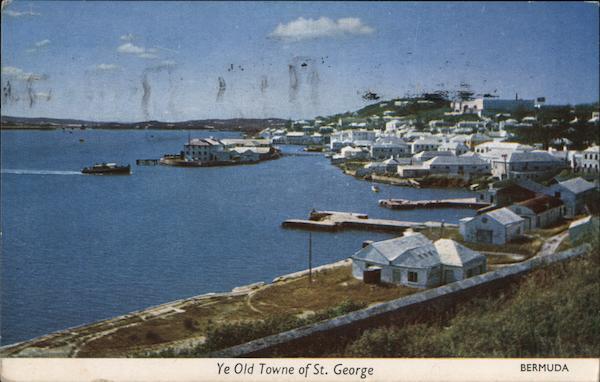 Bermuda 1958 Ye Old Towne of St. George Hand Arnold Ltd. Chrome Postcard Vintage