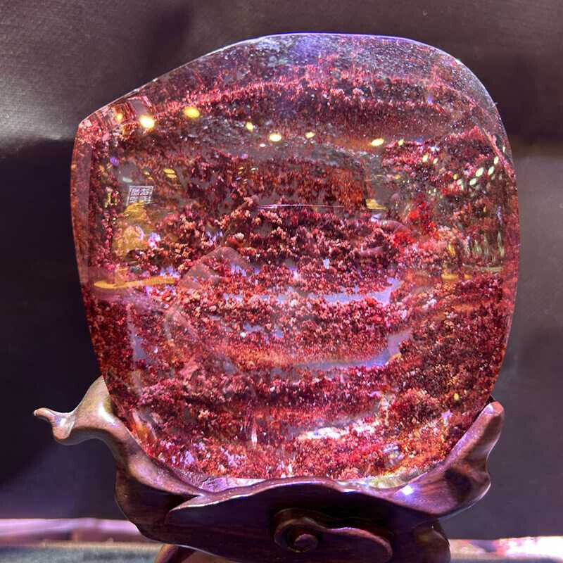 3.96LB Top Natural Red Ghost Phantom Quartz Crystal Mineral Specimen Heal