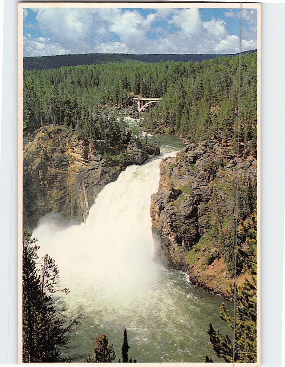 Postcard Upper Falls Yellowstone National Park Wyoming USA