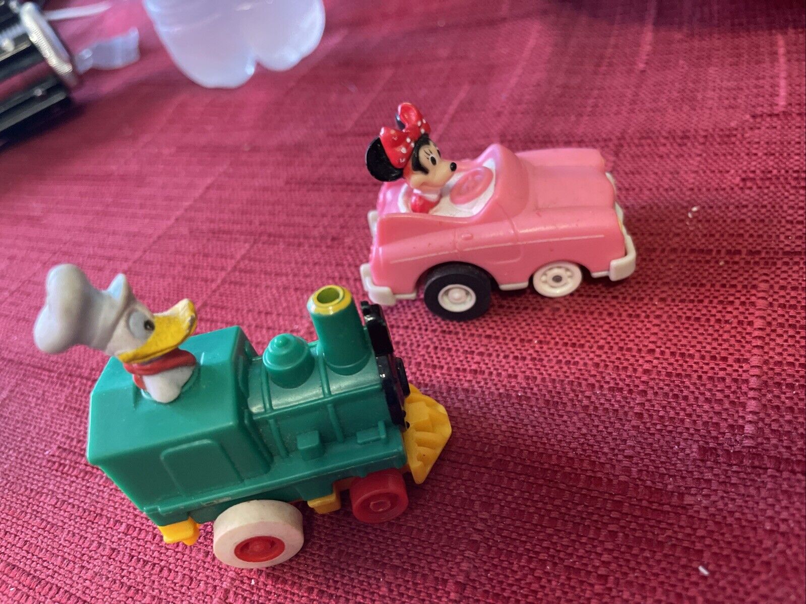 Vintage Disney Mickey Mouse Friction Race Cars Happy Meal Toy Minnie Donald Duck