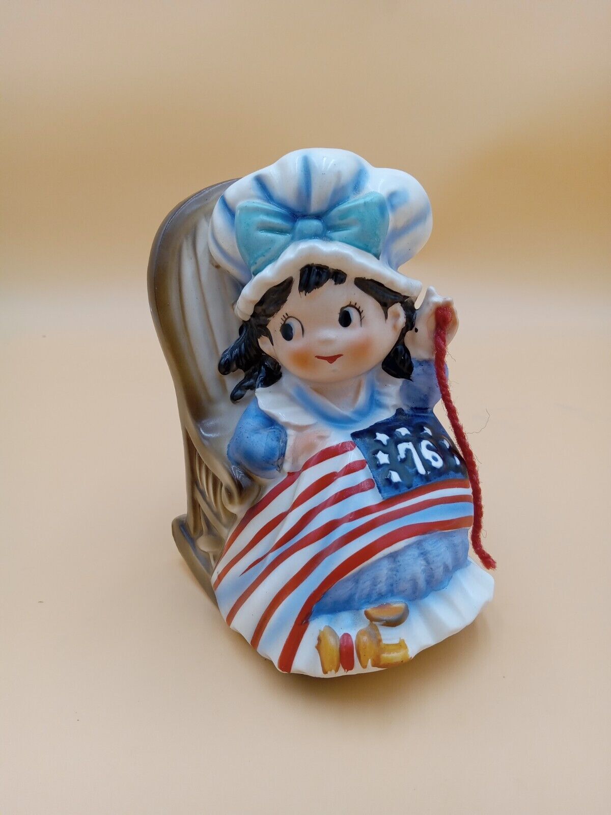 Vintage 4th of July  Fred Roberts Co. Betsy Ross Rocking Music Box Yankee Doodle