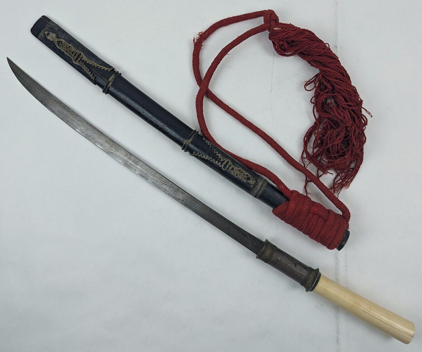 Antique Burmese Dha Sword with Scabbard