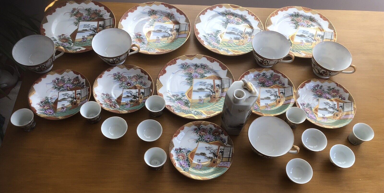 japanese porcelain dinner plate set vintage 25 Pc