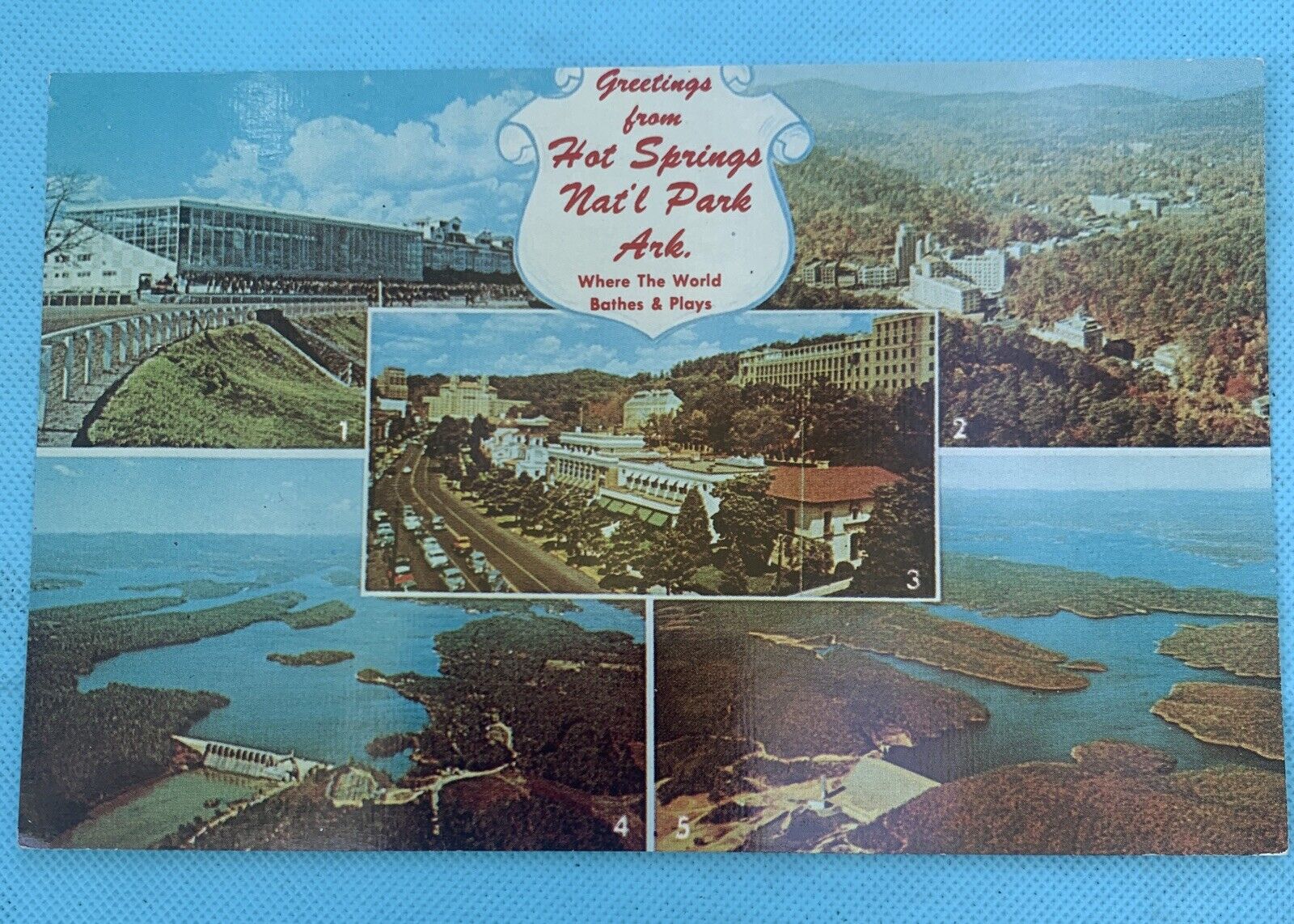 Hot Springs National Park Arkansas Aerial Chrome Vintage Postcard Multi-view