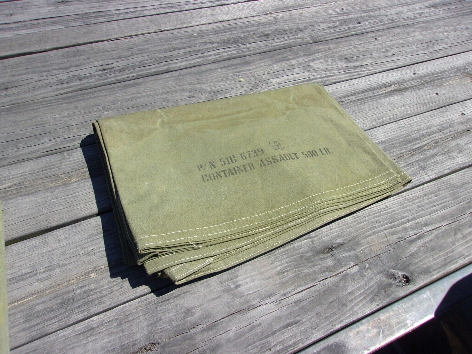 MILITARY SURPLUS A-21 CARGO BAG PARACHUTE CANVAS TARP -COVER ONLY-- 8x9 FT -ARMY