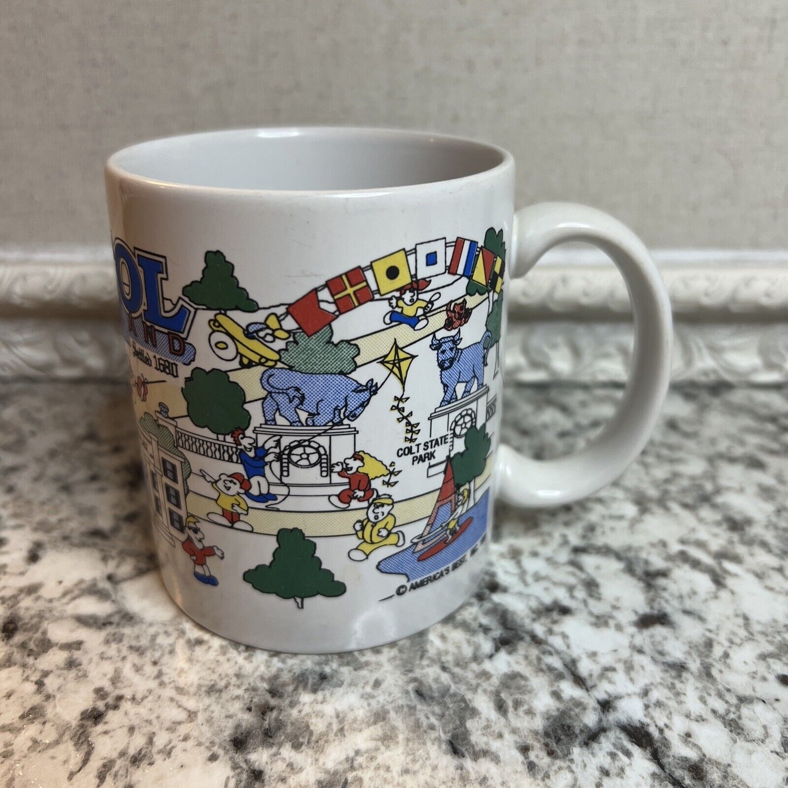 Vintage Bristol Rhode Island souvenir collectors mug 1991