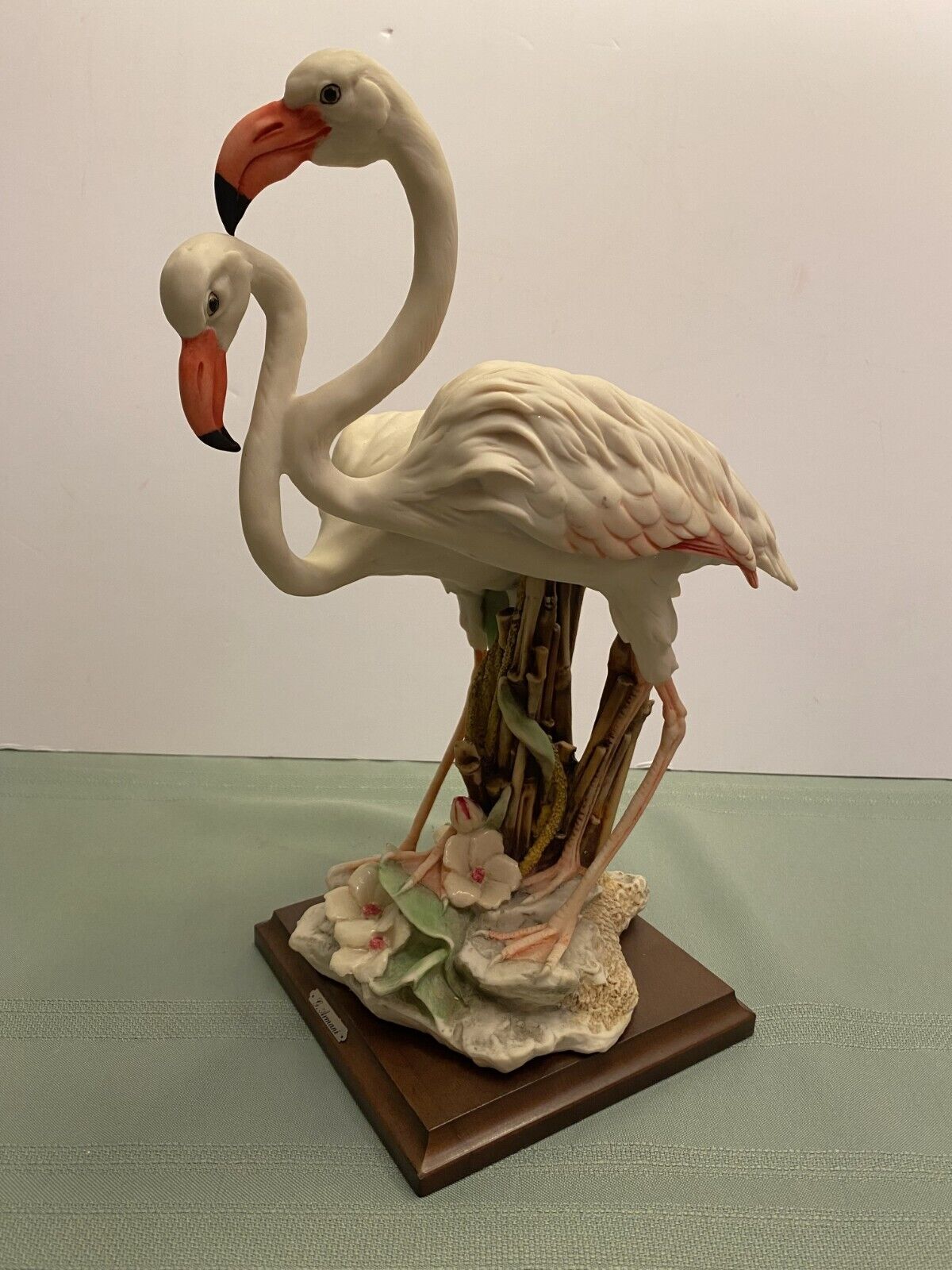 Vintage Giuseppe Armani Wildlife Sculpture 1987 Two Flamingos