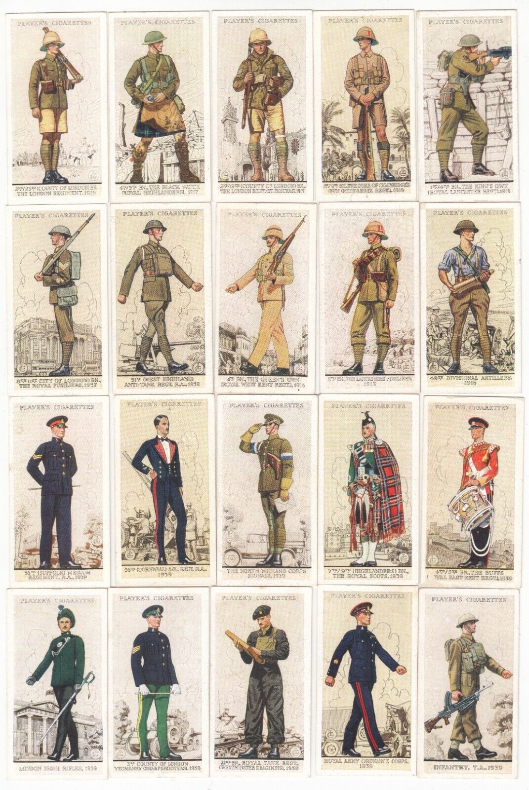 1939 Complete Set of 50 British Military Cards 1537-1939 BLACK WATCH +++++