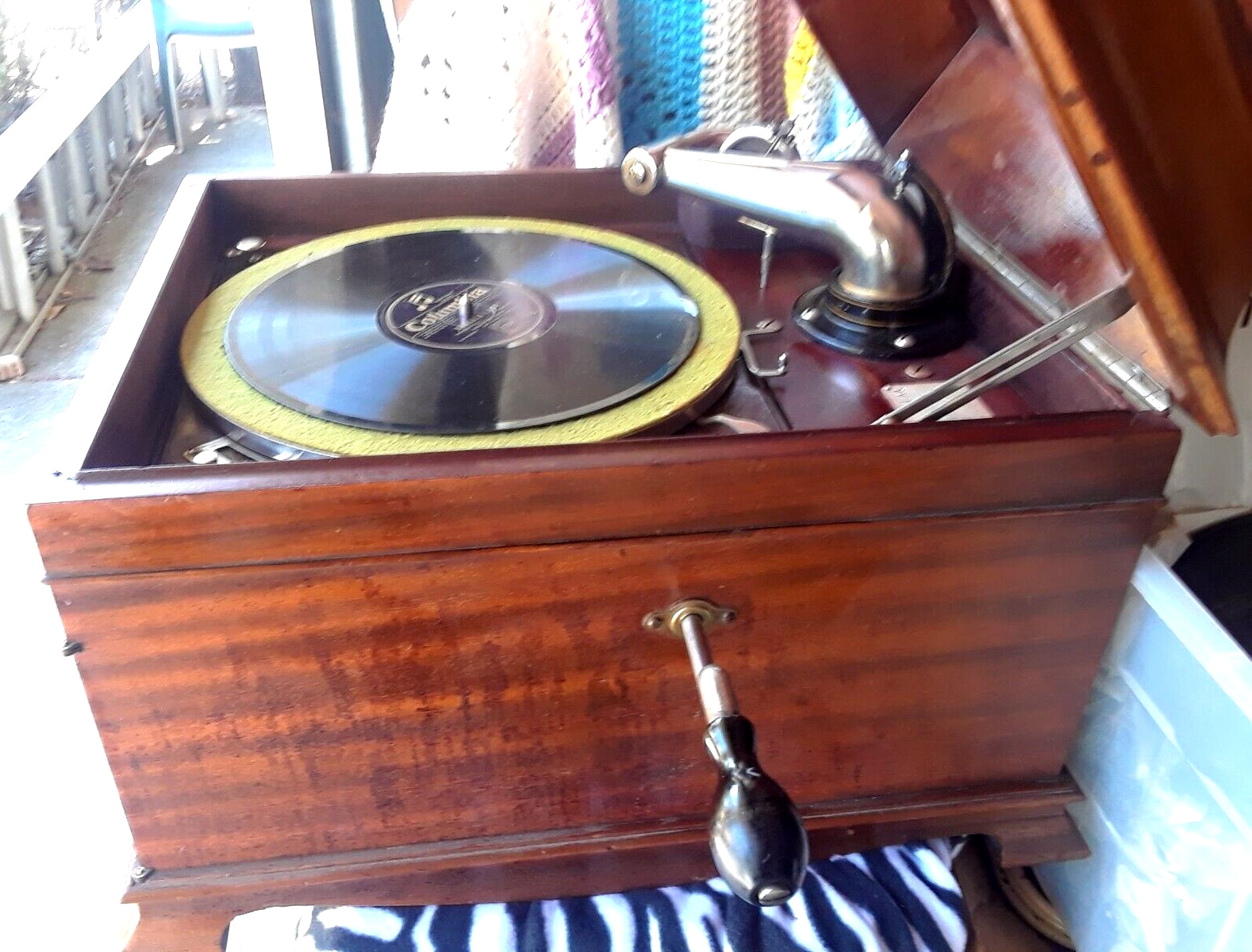ANTQ Victrola VVIX Phonograph Tbltop Mahog Cabinet Record Player 78 RPM◇XLT Orig