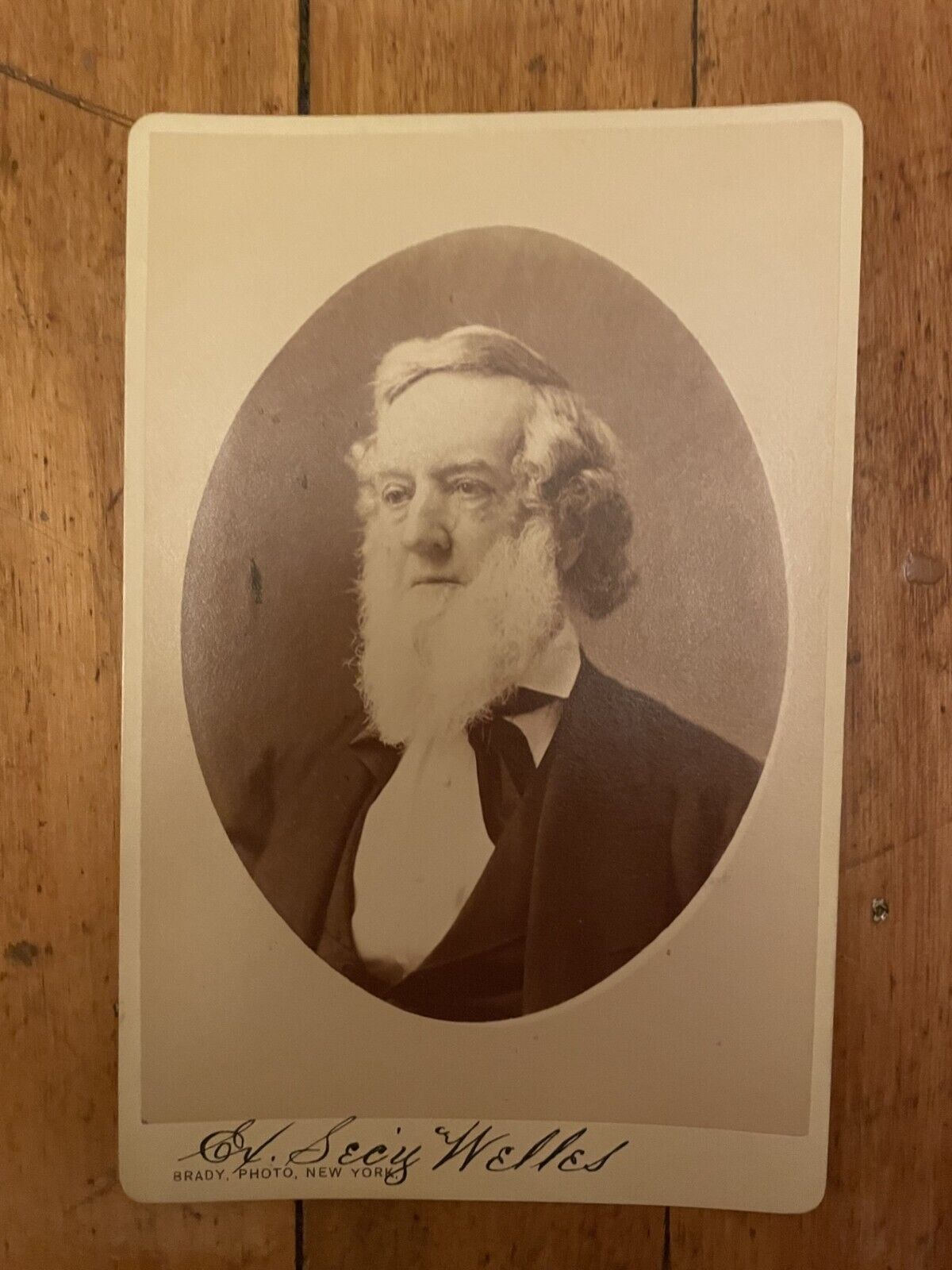 RARE Cabinet Card Gideon Welles Civil War Matthew Brady Photo