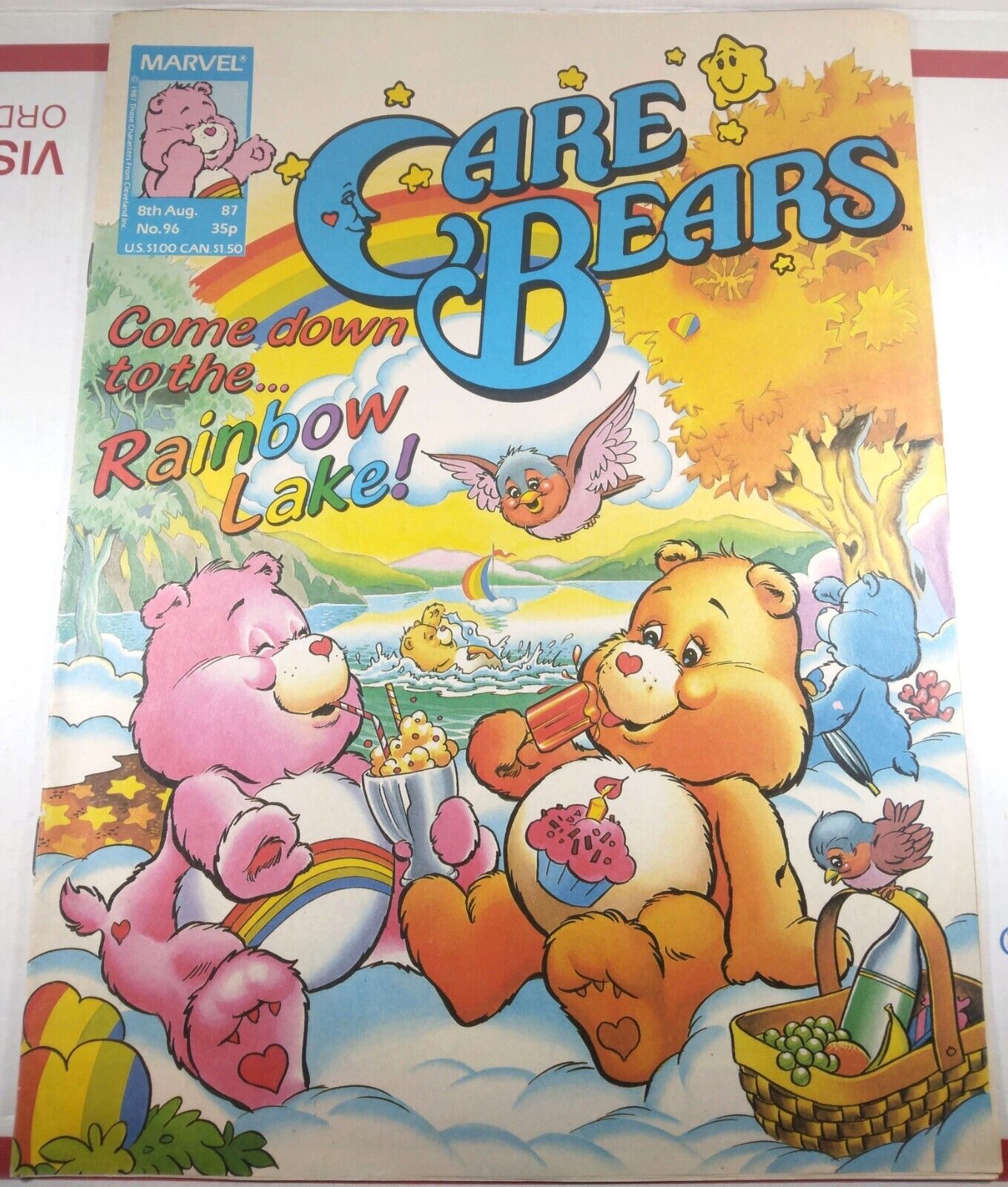 🌈🐻 CARE BEARS #96 MARVEL COMICS UK 1987 SCARCE LOW PRINT RUN ISSUE Fine- 5.5