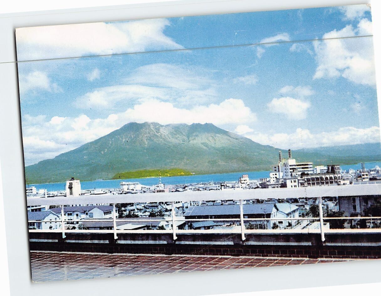 Postcard Sakurajima Stratovolcano in Kyushu Japan