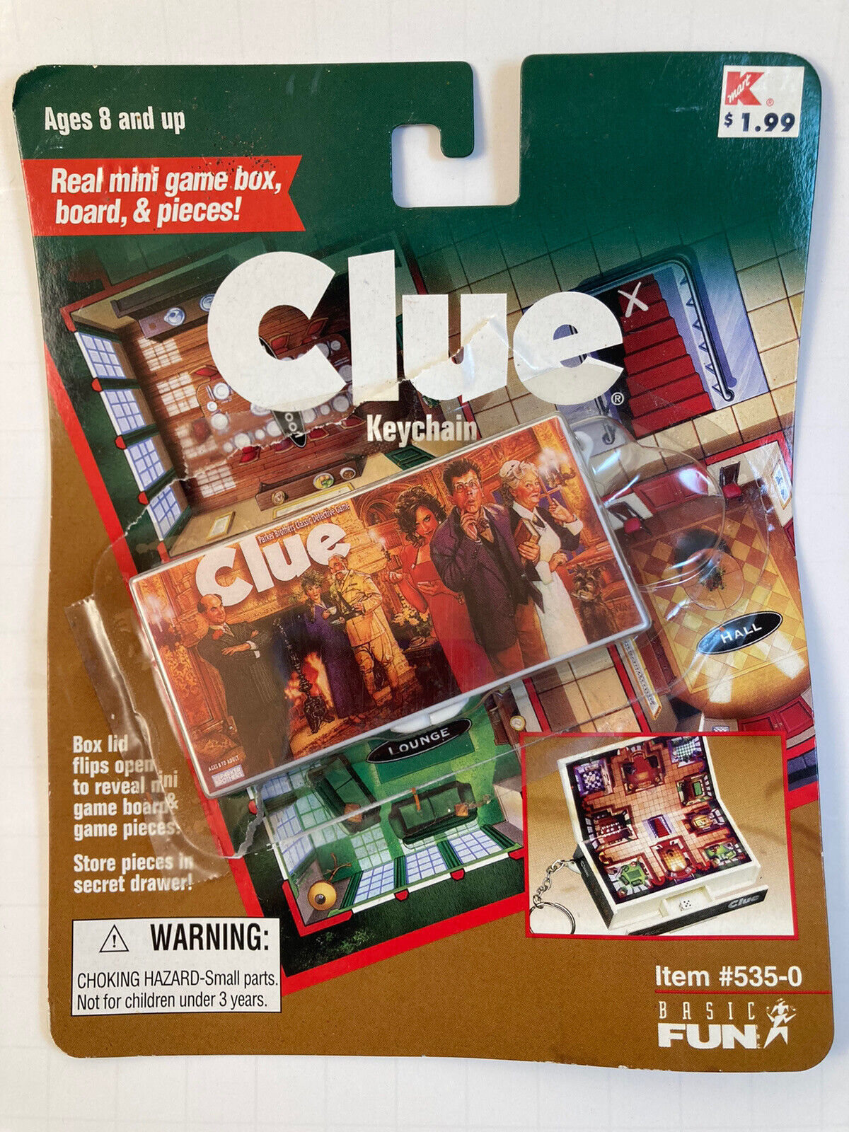 Clue Keychain Mini Travel Game Vintage New In Package Collectible 1998