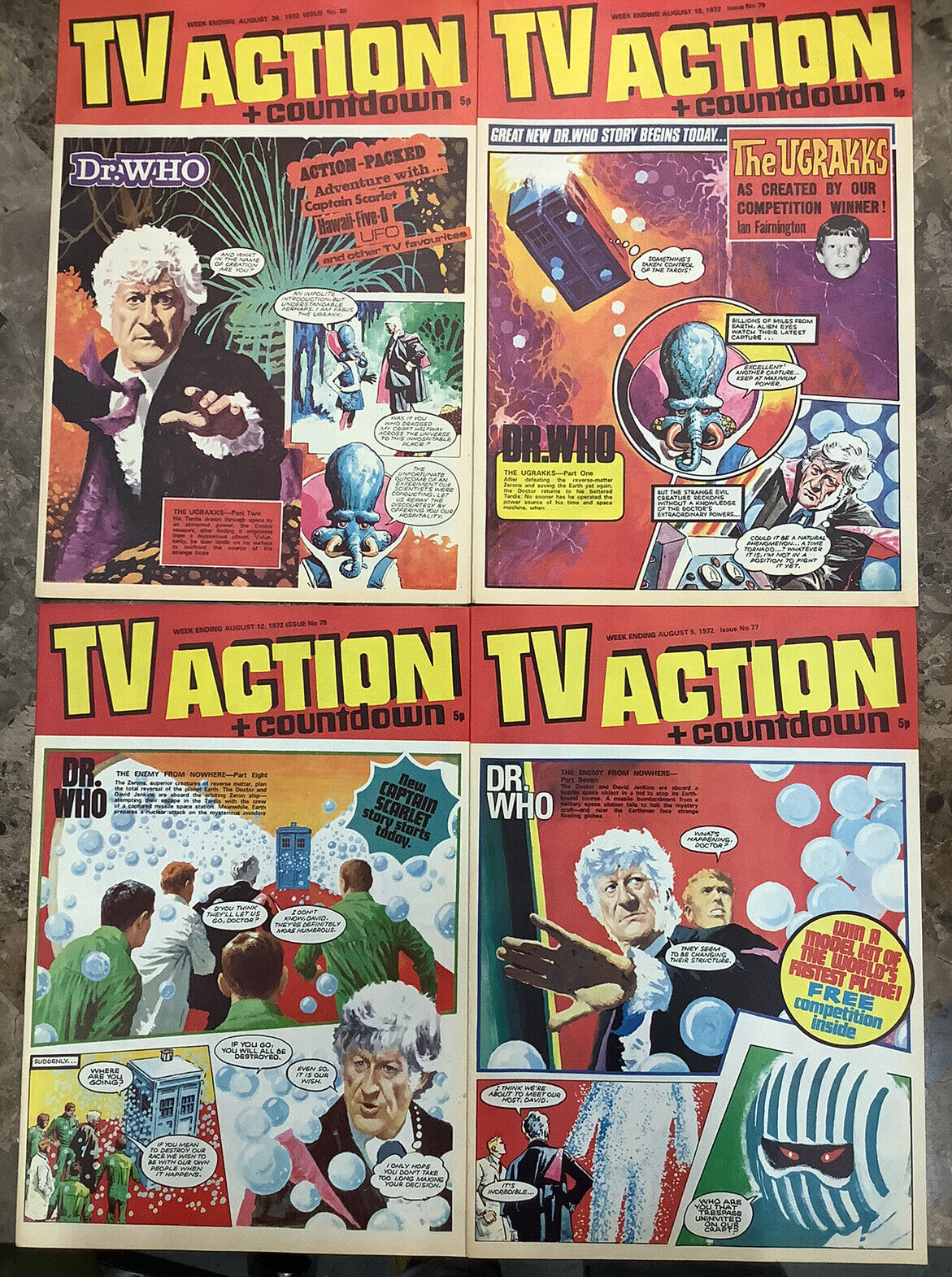 TV Action + Countdown #77-80 UK 1972 Magazines