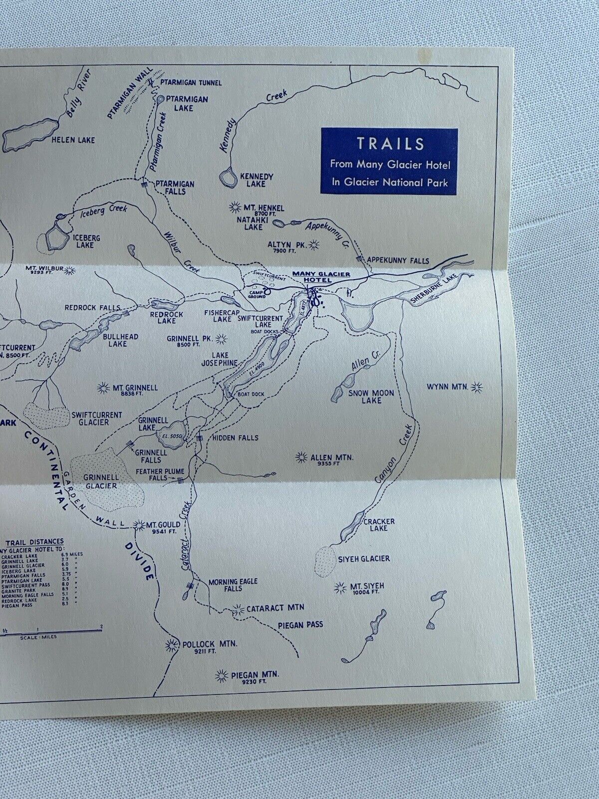 GLACIER NATIONAL PARK TRAILS MAP BOOKLET VINTAGE