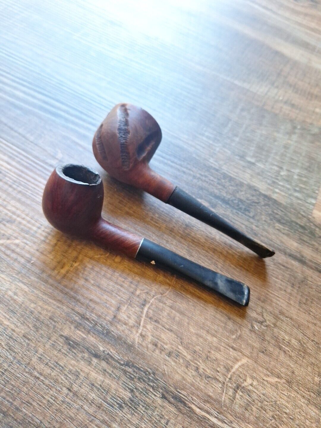 Vintage Wooden Tabacco Pipes Set Of 2
