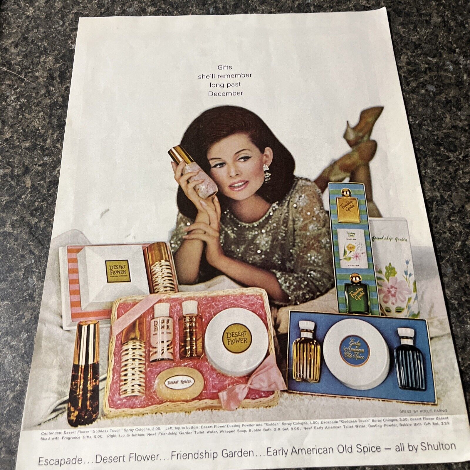 Vintage Print Ad SHULTON Perfume Advertising Advertisement Ephemera Large Size
