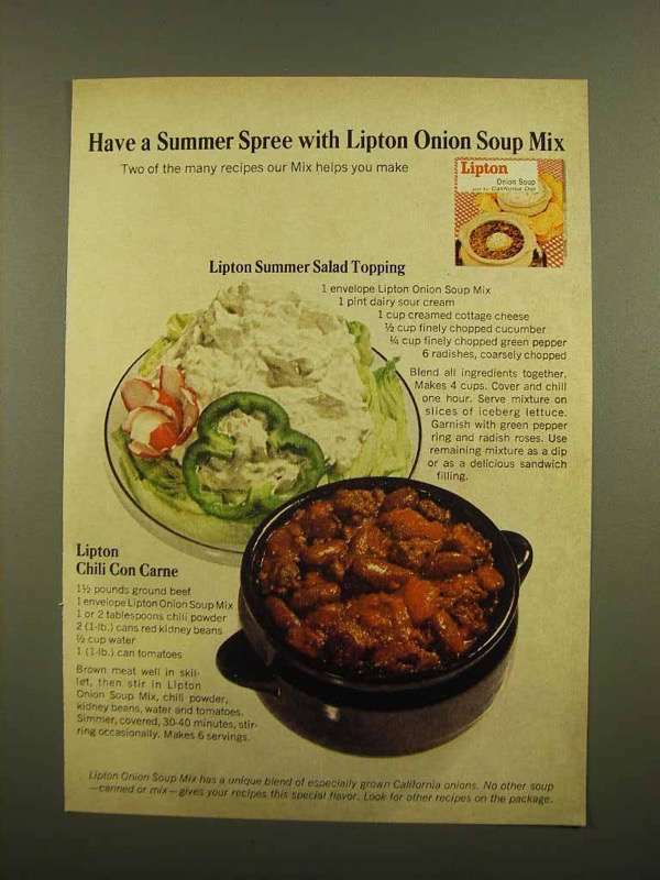 1965 Lipton Onion Soup Ad - Summer Salad Topping