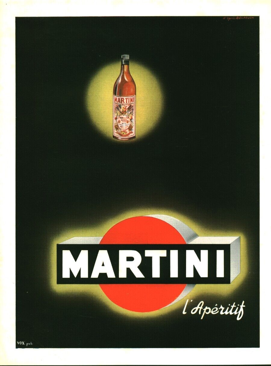 1953 or 1954 - 1933 Vox Magazine Martini Antique Apperitif Advertisement