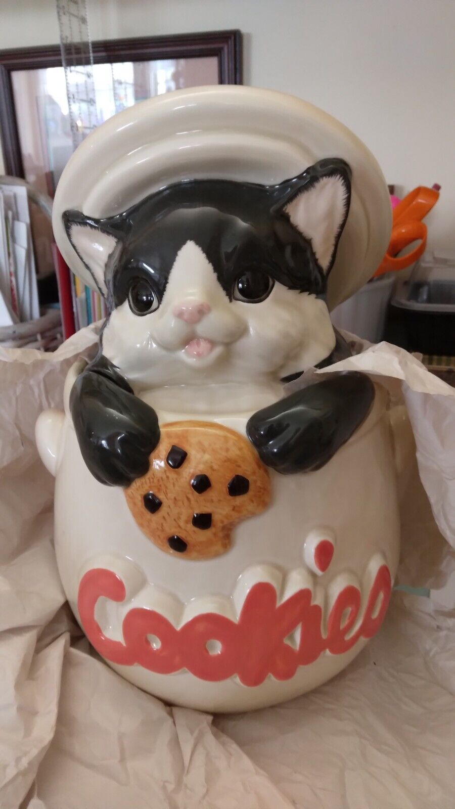 Vintage Black/White Kitten Cookie Jar