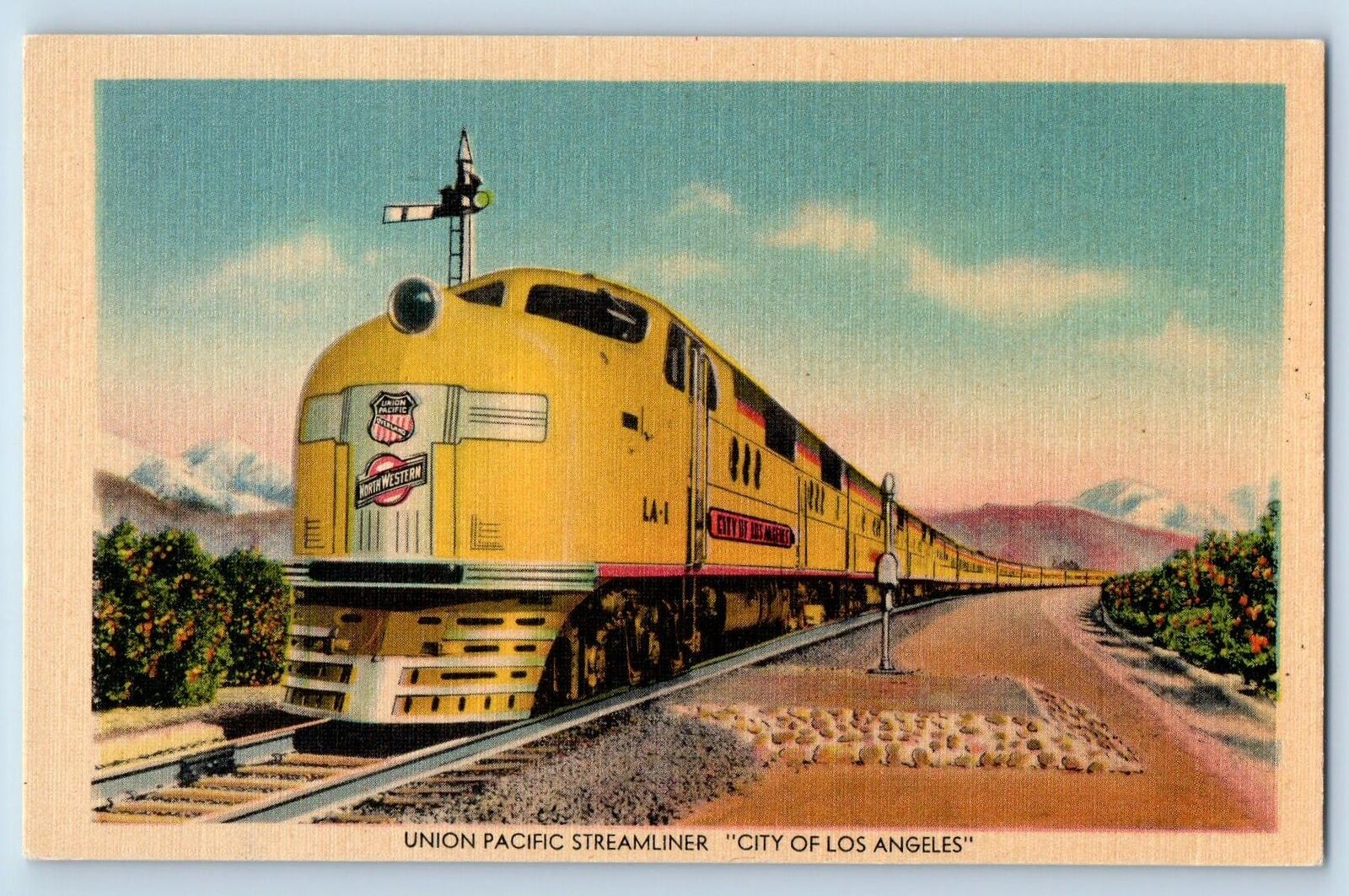 c1940\'s Union Pacific Streamliner Locomotive San Francisco California Postcard