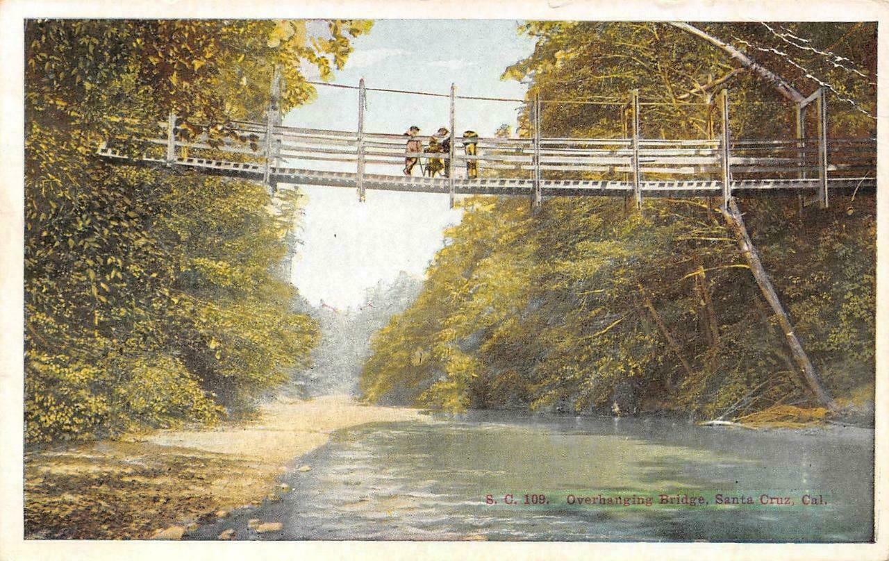 Santa Cruz California CA  Overhanging Bridge Vintage Postcard 