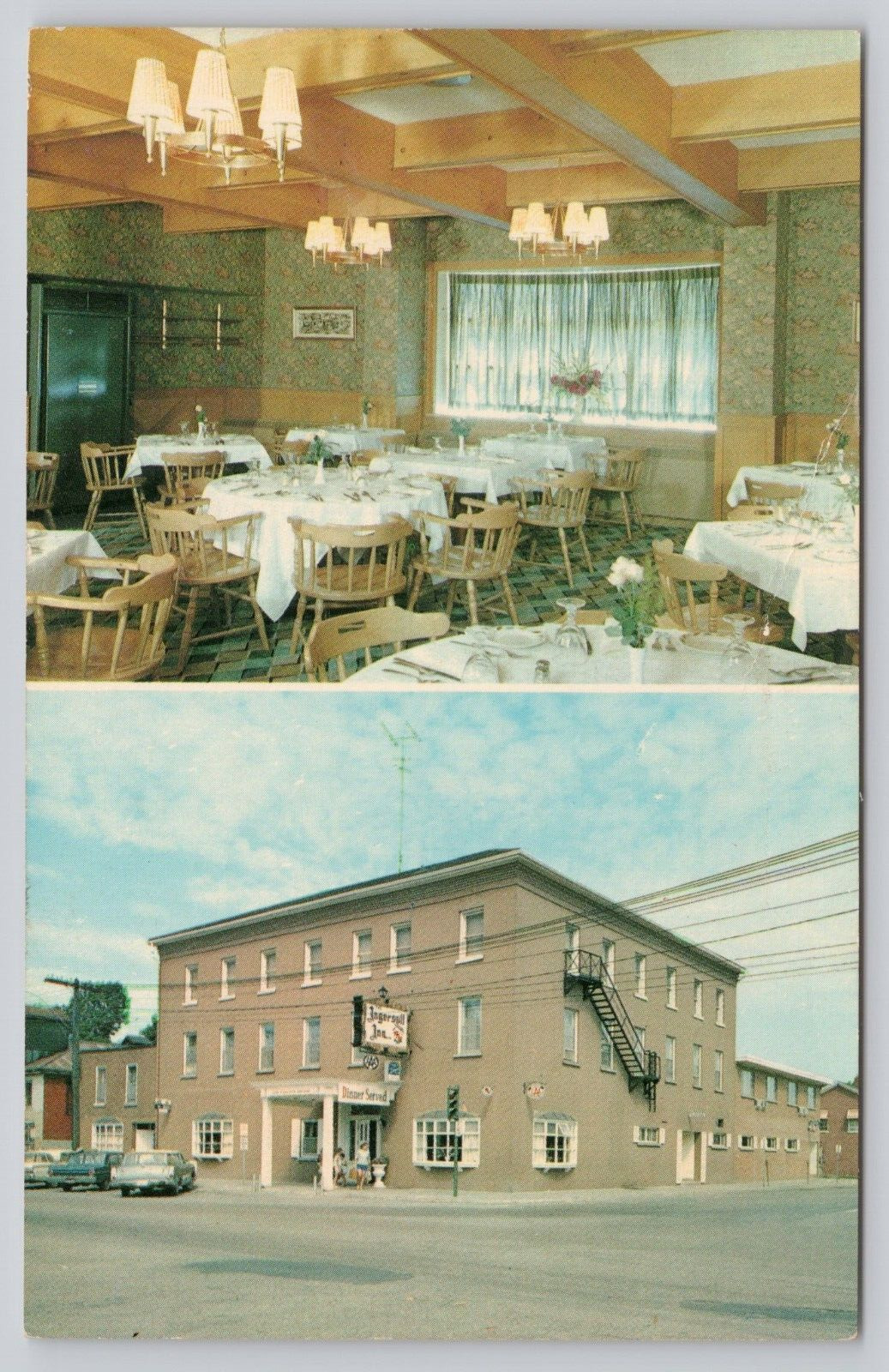 The Ingersoll Inn Corner Oxford & King Ingersoll Ontario Canada Vintage Postcard