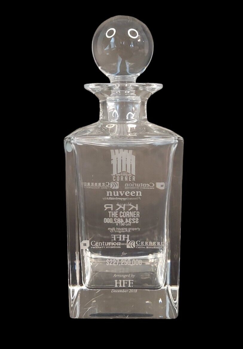 Tiffany & Co Decanter Commemoration for Purchase of The Corner NYC Building 2018