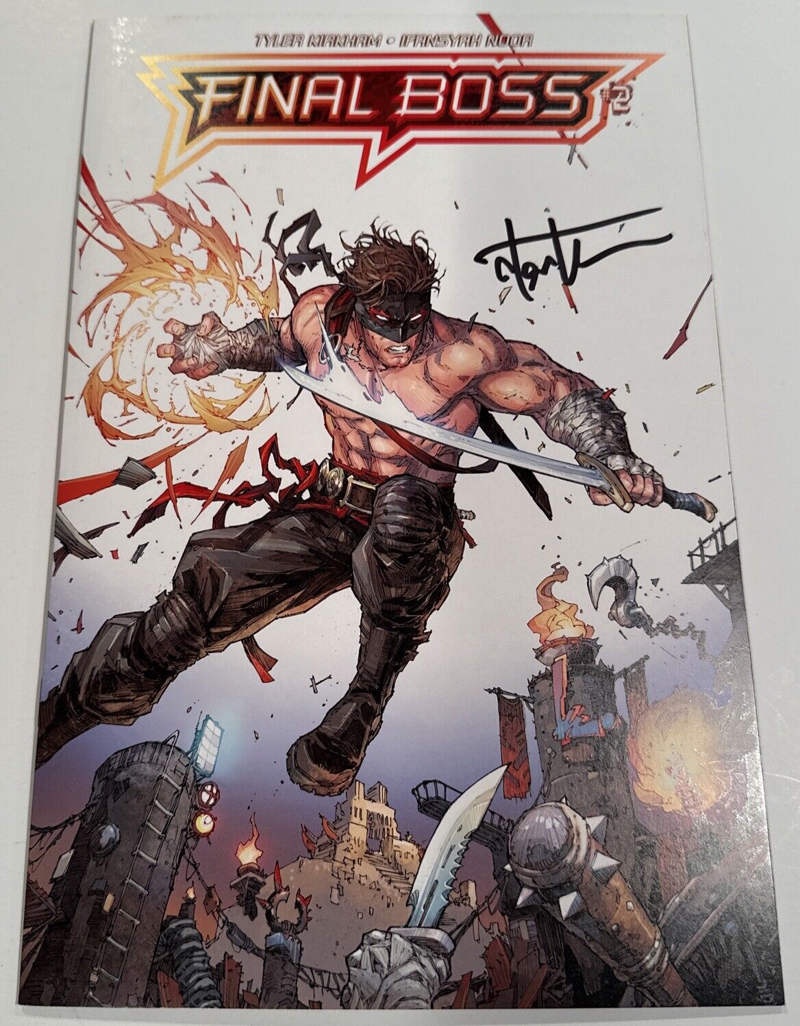 FINAL BOSS #2 - Artists Elite B VARIANT SIGNED BY TYLER KIRKHAM WITH COA Nm+