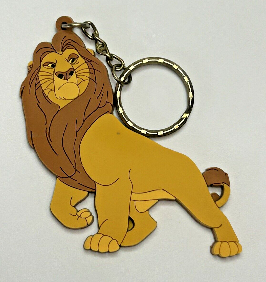 Vintage Disney The Lion King Mufasa Rubber Keychain 90s RARE
