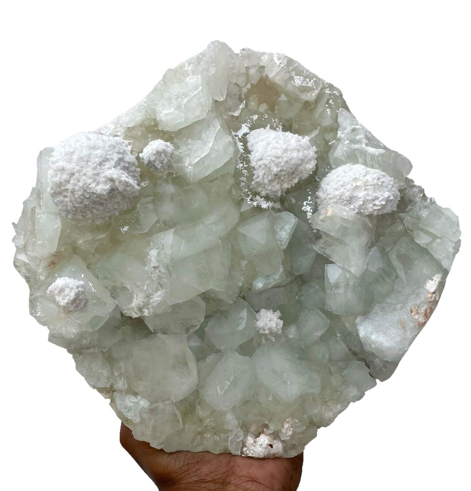 Self Standing Mordenite Ball On Apophyllite Rocks Crystals And Mineral Specimens