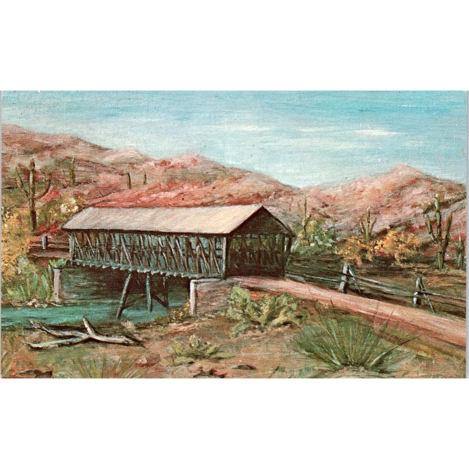 Gila County White River San Carlos Ft. Apache AZ Covered Bridge Postcard PC1