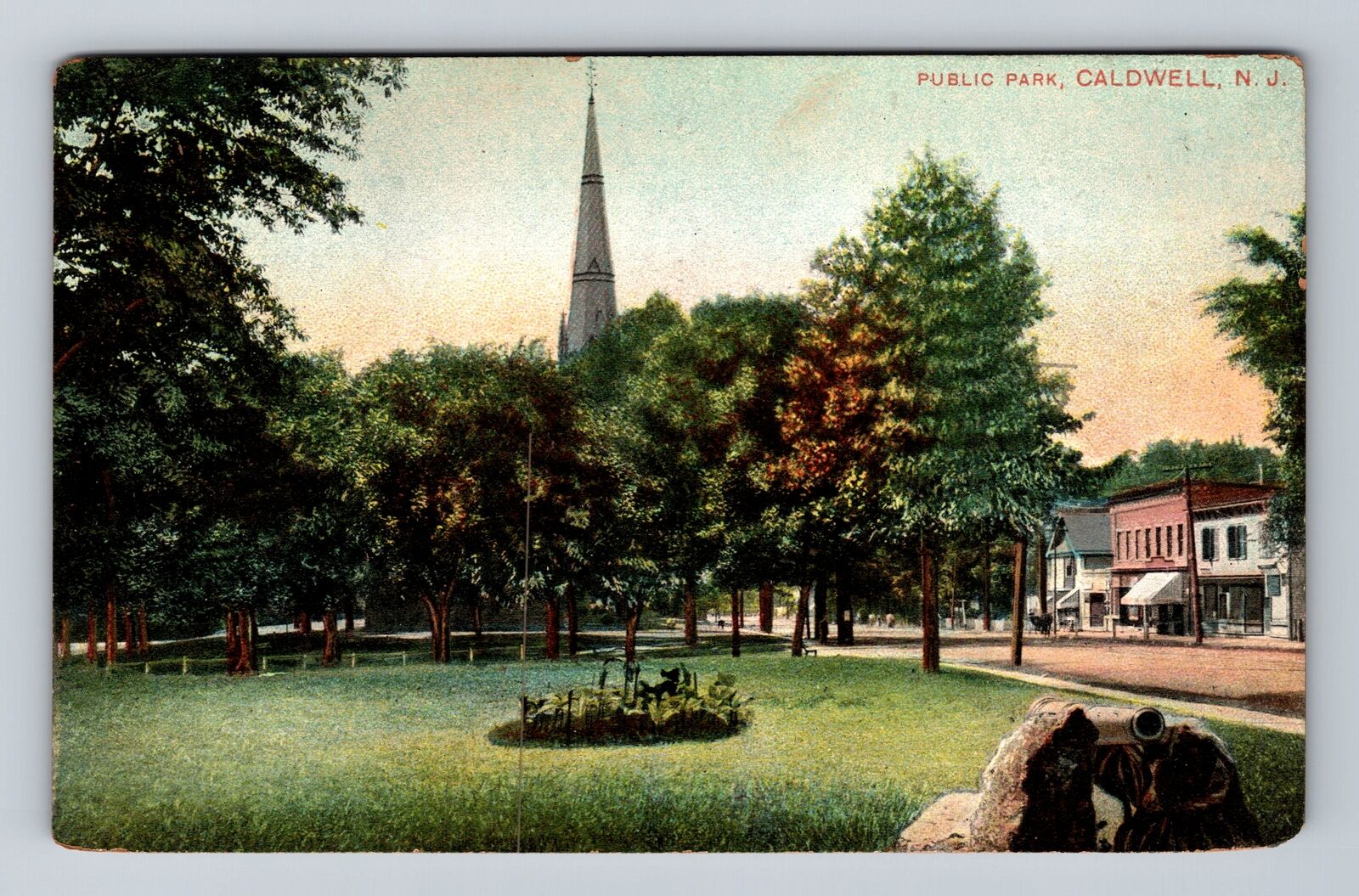 Caldwell NJ-New Jersey, Public Park, Antique, Vintage c1907 Postcard