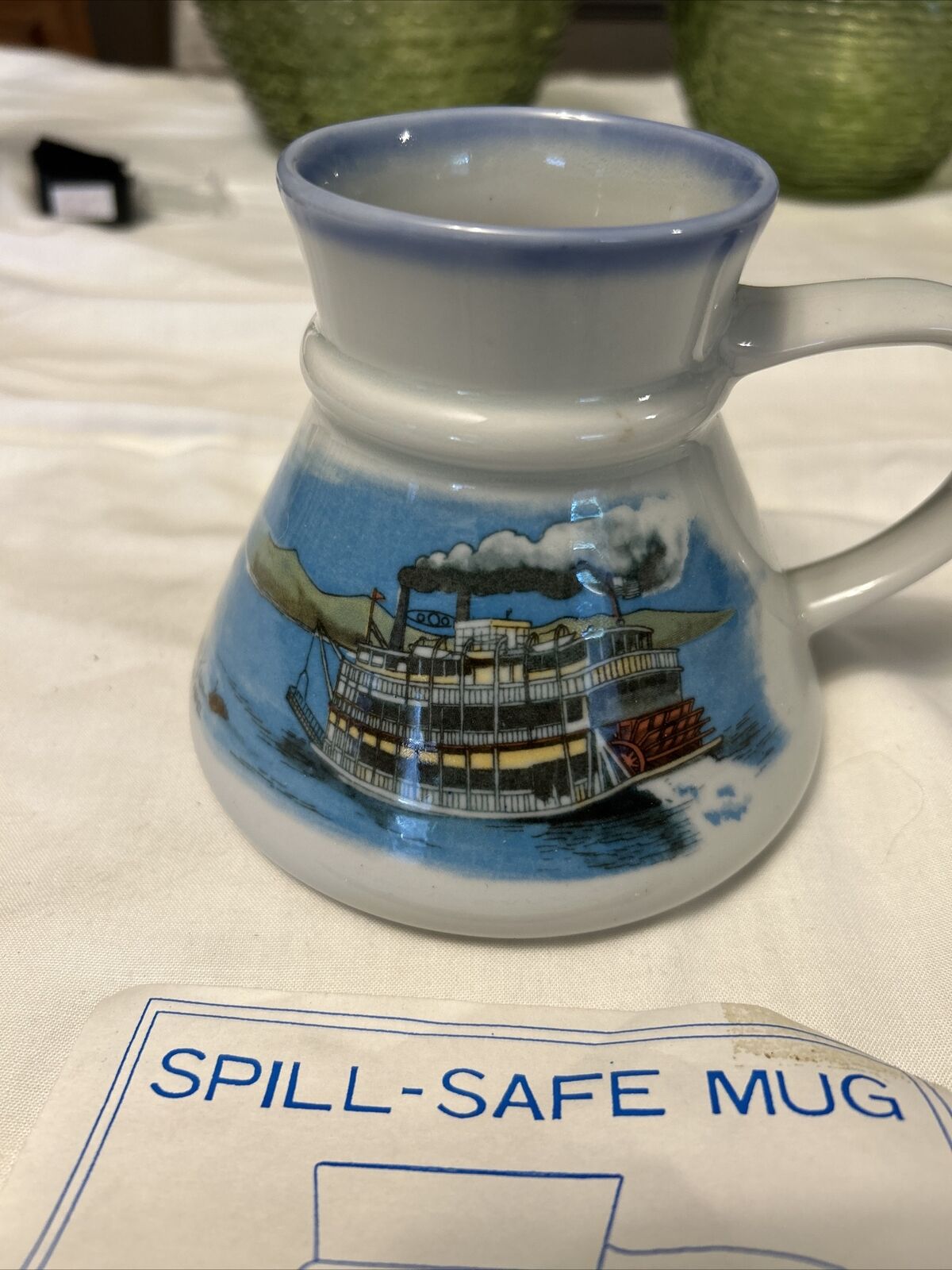 VTG OTAGIRI No Spill” Wide Bottom Mug Stern Wheel Boat