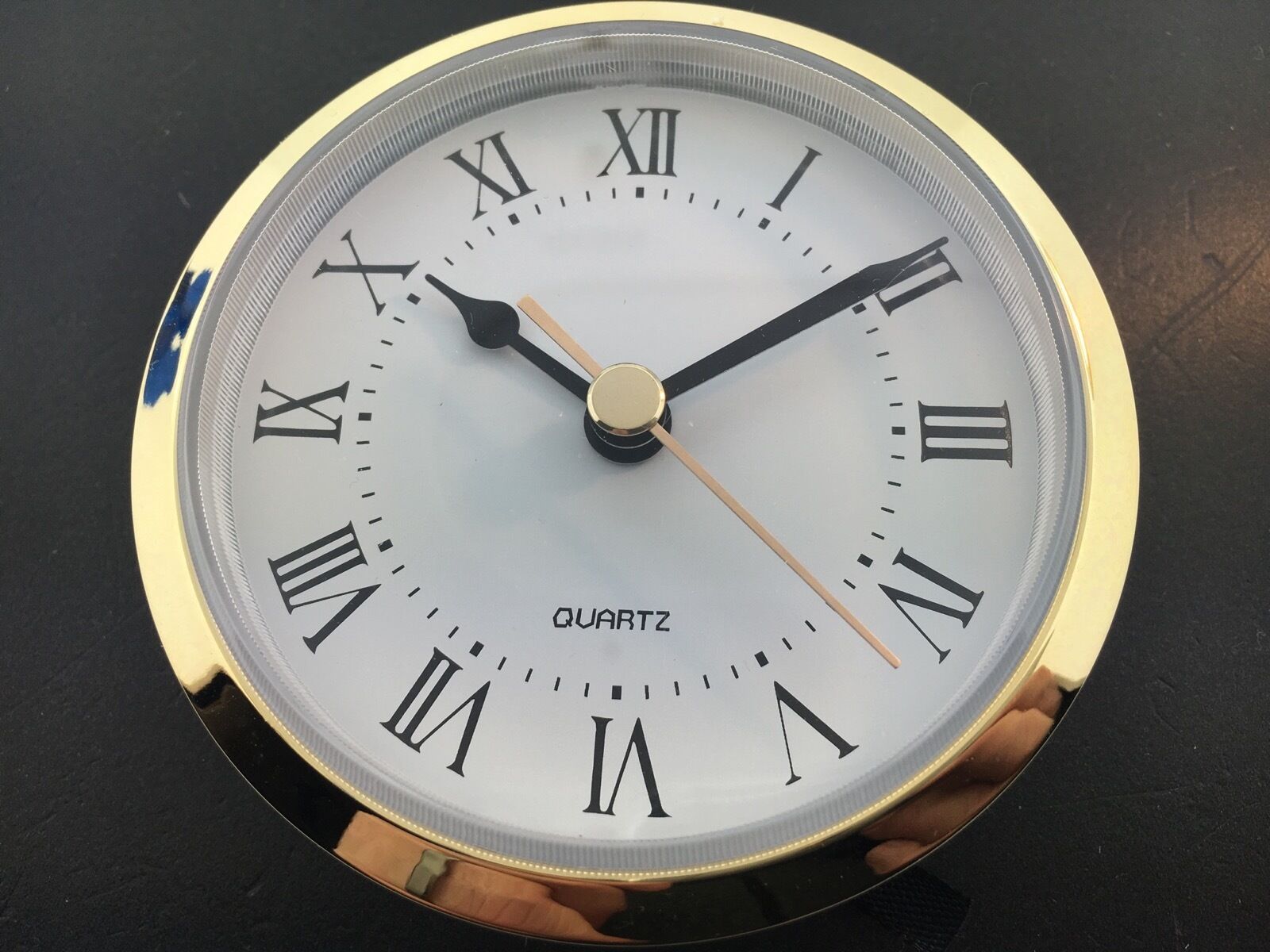 Quartz Clock Battery Fit-Up Insert Roman Movement White 3 1/2