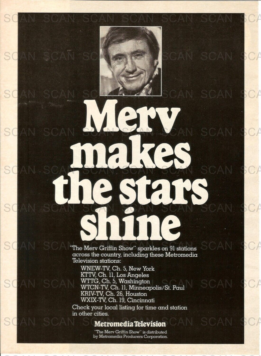 1969 The Merv Griffin Vintage Magazine Ad    Merv Griffin Television Show