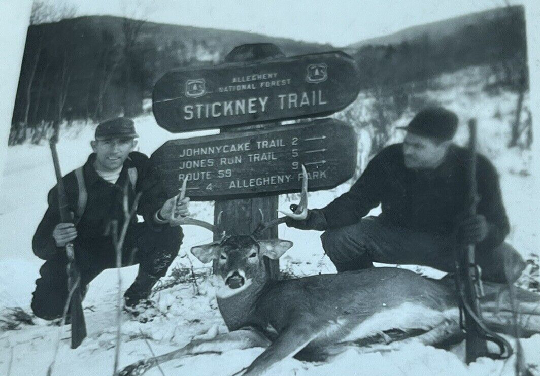 Small Vintage photograph hunters Stickney Trail Route 59 National forest P1