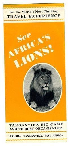 See Africa\'s Lions Brochure Arusha Tanganyika East Africa 1930\'s Photo Safaris