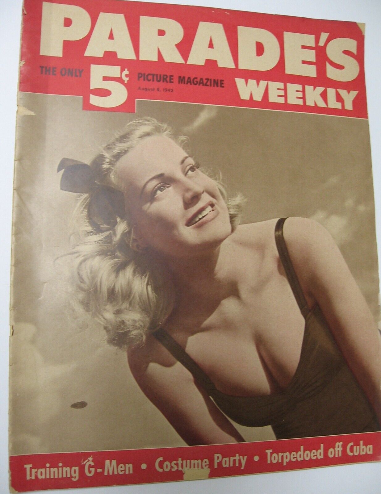 1942 Parade\'s Weekly Magazine Aug. 8, Vol. 1, no. 12, Joe DiMaggio, FBI G-Men