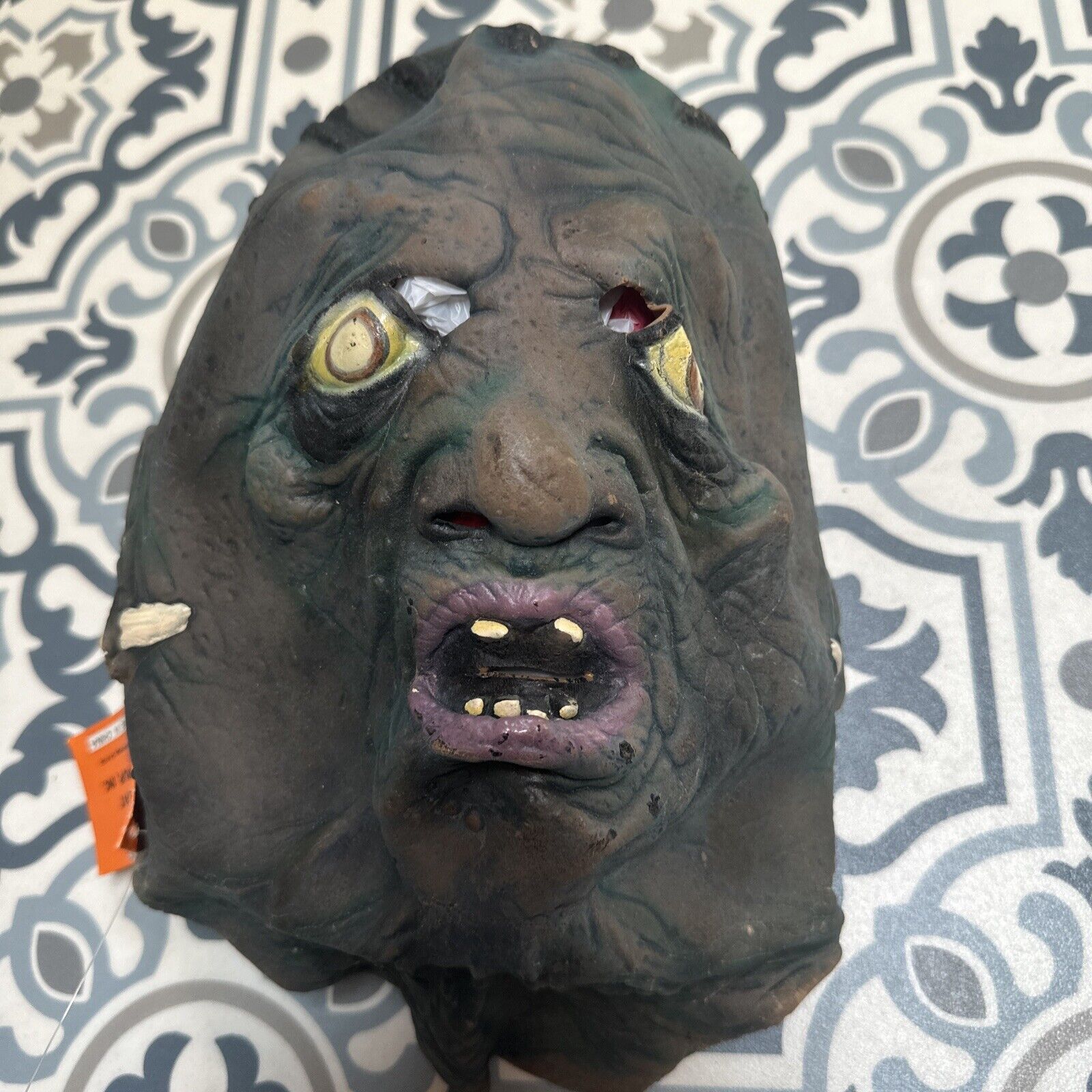 Vintage Zombie  Latex Rubber Halloween Mask The Great Coverup With Tag RARE MASK