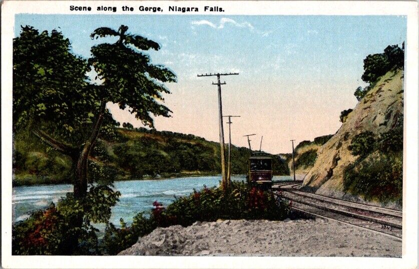  Postcard Scene Along the Gorge Niagara Falls NY New York c.1915-1930      K-690