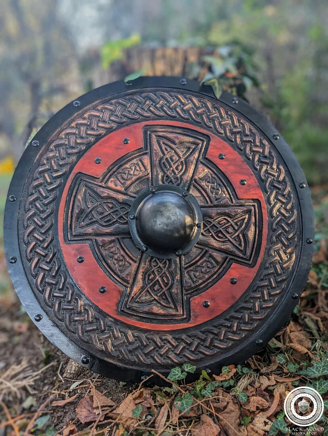 Viking Shield,Celtic Cross,Viking Wall Decor,Wood Wall Art,Handmade Home Decor